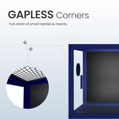 Lightweight 85 Gallon Reptile Enclosure for Snake, Bearded Dragon | Optimal Ventilation & Light Penetration by Rust Proof Mesh Top, Easy Assembly within 6 Steps with Clear Instruction - color: Dart Blue, size: 85 Gallon