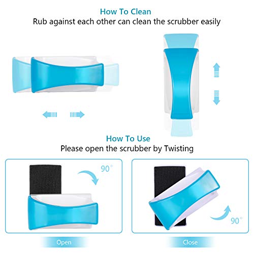 Magnetic Aquarium Fish Tank Glass Algae scrapers Glass Cleaner Scrubber Clean Brush [Floating,Scratch-Free,Non-Slip,magnetizing] S - color: Light Blue