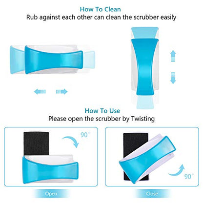 Magnetic Aquarium Fish Tank Glass Algae scrapers Glass Cleaner Scrubber Clean Brush [Floating,Scratch-Free,Non-Slip,magnetizing] S - color: Light Blue