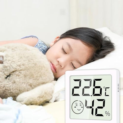 Generic Digital Thermometers Hygrometer - Indoor Temperature and Humidity Gauge with LCD Display | Digital Electronic Meters for Freezer | Baby Room | Refrigerator - color: White