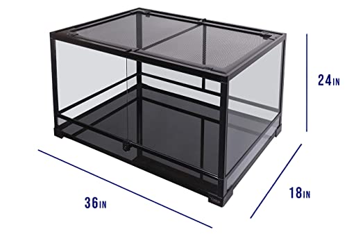 Carolina Custom Cages, 36Lx18Wx24H Tall Large Terrarium; Easy Assembly - size: 36Lx18Wx24H