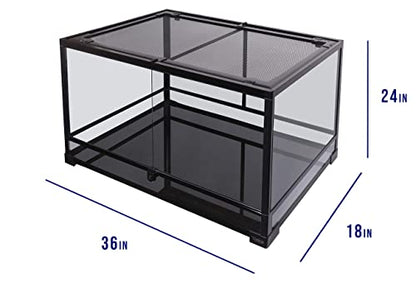 Carolina Custom Cages, 36Lx18Wx24H Tall Large Terrarium; Easy Assembly - size: 36Lx18Wx24H