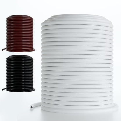 DBR Tech® 1/4 Drip Irrigation Tubing, 200 Feet, Flexible PVC Plastic Drip Irrigation Hose for Gardening, Misting, Hydroponics and DIY Landscape Garden Projects, Blank Distribution (200ft, White) - color: White, size: 200ft