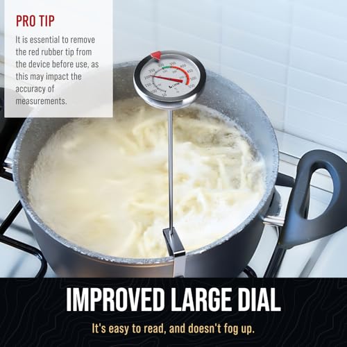 Craft911 Candy Thermometer with Pot Clip - Deep Fry Oil Thermometer for Frying and Candle Making (Black) - color: Black
