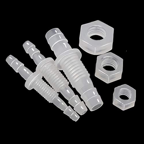 5/16" Hose ID barb Thru-Bulk Bulkhead Fittings Union Adapter Plastic Fittings with Stainless Steel Washers for Aquarium Water/Fuel/Air (Pack of 2) - size: 5/16 Inch, style: 2