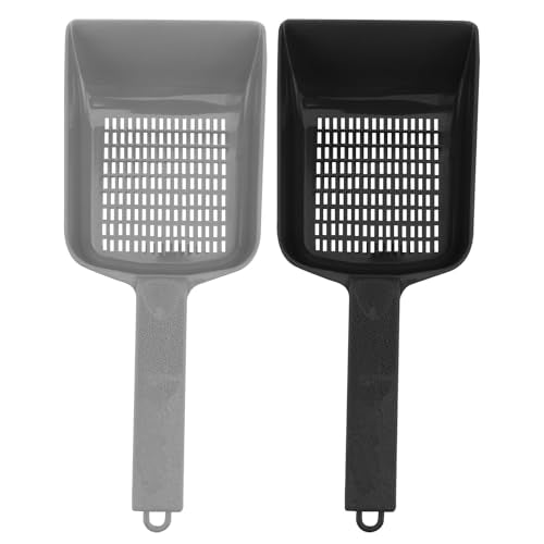 KALLORY 2pcs Reptile Sand Sifter Shovels Plastic Mesh, Litter Cleaner Corner Scoop for Terrarium Substrate, Suitable for Desert Lizards and Reptile Excrement Removal