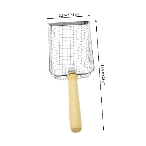Mikikit Cat Litter Scoop with Wood Handle Ergonomic Design for Easy Pet Waste Cleaning for Reptile Terrariums and Animals Durable and Wear Litter