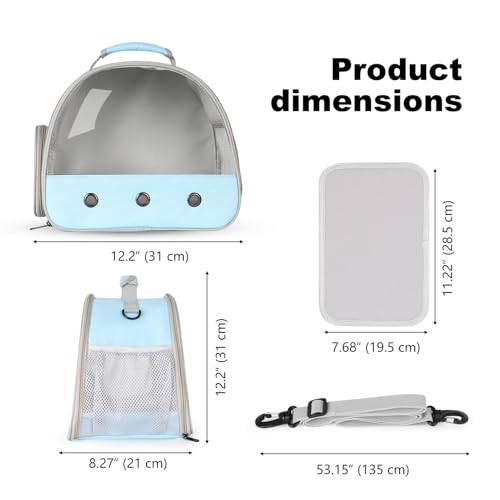 Bearded Dragon Travel Carrier,Lizards Cage, Small Animal Bag for Hedgehog Rat Parrot Bird Guinea Pig, Portable Guinea Pig Travel Carrier for 2 - color: Blue