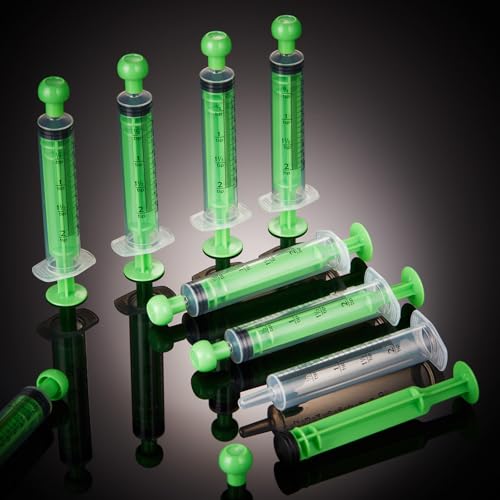 TrelaCo 20 Pack 10ml Oral Syringes with Cap for Liquid Plastic Syringe Without Needle Measuring Dispensing Tools Individually Sealed for Pets Feeding Lab Sample Injection(Green) - size: Green
