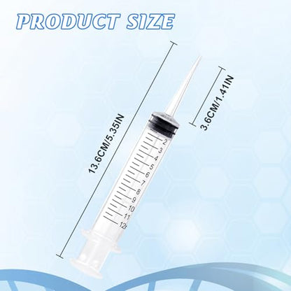 Wisdom Teeth Syringe, 12ml Dental Irrigation Syringe (10 Pack) | Sterile Individually Package with Measurement for Oral Dental Care, Tonsil Stones Removing, Lab, Liquid, Feeding - style: Straight Tip 10 Pack