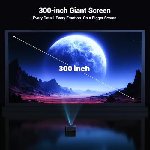 HAPPRUN 1500 ANSI Lumens Outdoor Projector with Official Google TV | 4K Supported, Dolby Audio, TOF Auto Focus & Auto Keystone, 10K+ Apps, WiFi 6, Bluetooth, Indoor & Outdoor Movies