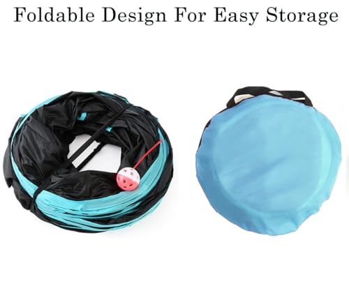 Upgraded Cat Tunnel Toy with 5 peek-a-Boo Windows, Large 4-Way Maze Tube | cat tunnels for indoor cats large,Collapsible Maze House Play Tube Interactive Toy for Cat Kitten Kitty Rabbit Black - size: 4-way Black