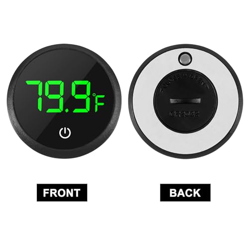 2Pcs Digital Aquarium Thermometer Fish Tank Digital LED Display Thermometer Fahrenheit Aquarium Temperature Sensor with LED Touch Screen for Aquarium Glass Containers Plant Reptile Turtle Tank-Black - color: 2pcs round-black