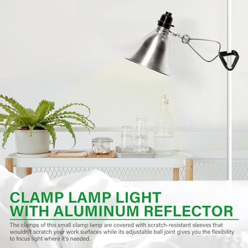 Simple Deluxe Clamp Lamp Light Socket with 5.5 Inch Aluminum Reflector, Suit for Max 60 Watt Lamp (No Bulb Included) with 18/2-Gauge 6 Feet Cord, 2-Pack - size: 5.5 Inch (60 Watts), style: 2-Pack