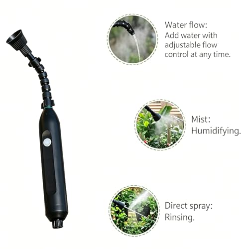 Electric Spray Bottle for Reptiles, Pet Spray Mister with 360° Universal Joint Nozzle & 3 Spray Modes for Terrarium Humidifying, Watering & Rinsing, Ideal for Gecko Lizard Turtle Snake Frog (1.2‘) - size: 1.2in hose