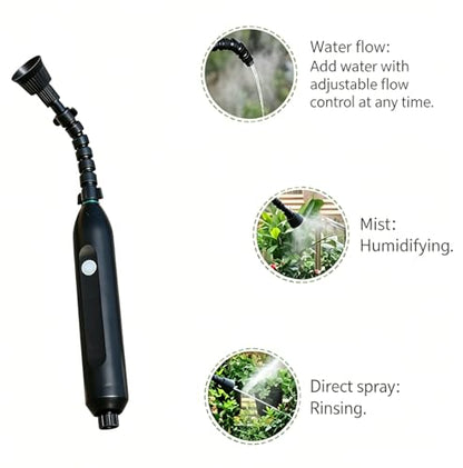 Electric Spray Bottle for Reptiles, Pet Spray Mister with 360° Universal Joint Nozzle & 3 Spray Modes for Terrarium Humidifying, Watering & Rinsing, Ideal for Gecko Lizard Turtle Snake Frog (1.2‘) - size: 1.2in hose