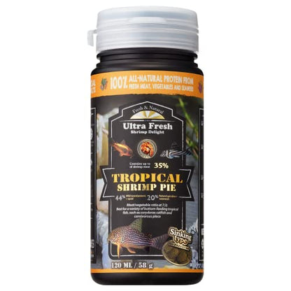 Ultra Fresh Bottom Feeder Fish Food, Sword Prawns, Natural Protein, Balanced Diet, for Catfish, Corydoras, Loaches, Tropical Shrimp Pie 2.05 Ounces - size: 2.05 Ounce (Pack of 1)