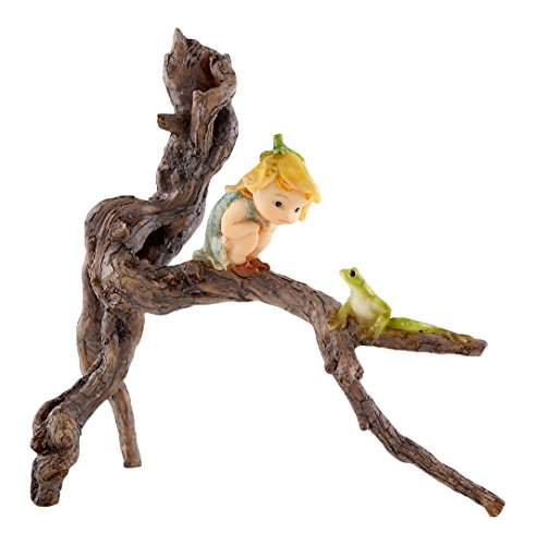 Top Collection Miniature Fairy Garden and Terrarium Garden Sprite with Tree Frog Statue