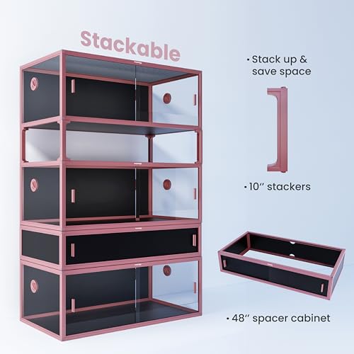 Lightweight 85 Gallon Reptile Enclosure for Snake, Bearded Dragon | Optimal Ventilation & Light Penetration by Rust Proof Mesh Top, Easy Assembly within 6 Steps with Clear Instruction - color: Bloom Pink, size: 85 Gallon