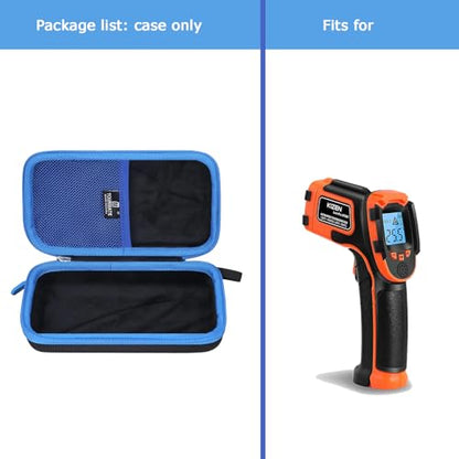 Tourmate Hard Case for KIZEN/Etekcity/Soonkoda/ThermoPro Infrared Thermometer Gun,Laser Surface Temp Reader Travel Box (Laser Pro LP300 Case Only) - color: Black & Blue