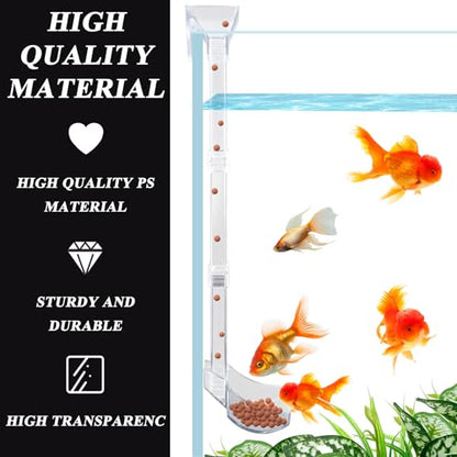 Shrimp Feeder Tube and Dish Set - Aquarium Fish Feeder with Feeding Ring and Cleaning Brush - Prevent Food Scattering
