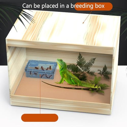 Reptile Food Dish Bearded Dragon Water Bowl | Reptile Amphibian Habitat Feeders for Leopard Cage Tank Terrarium Enclosure Frog Lizard Gecko