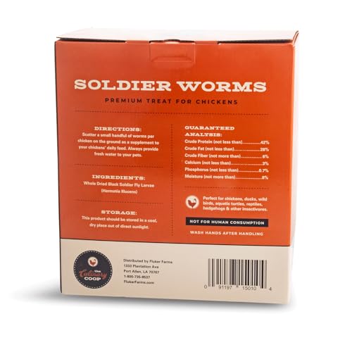 Fluker's Culinary Coop Bulk Dried Soldierworms, Premium Organic Dried Soldierworms for Chickens-High Protein & Omega3 Chicken Feed for Wild Birds, Reptile,& Chicken Treats for Laying Hens, 5lbs - size: 5 pound (Pack of 1)