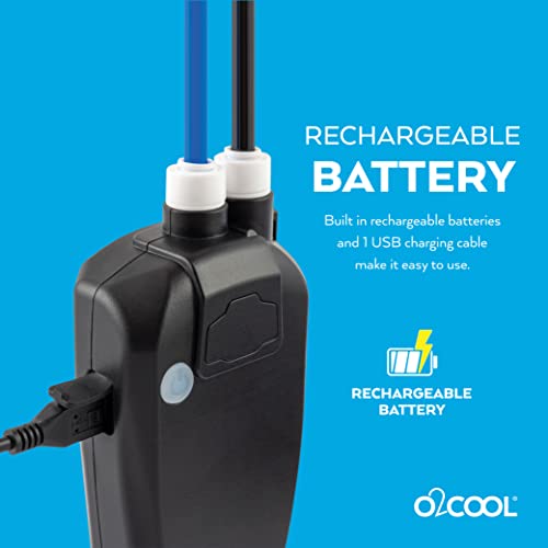 O2COOL Rechargeable 25ft Outdoor Misting Rope with 6 Nozzles for Patio | NO Water Hose or Power Source Needed, For Outside Patio or Reptiles