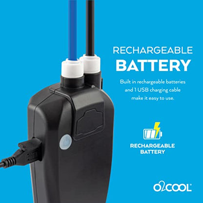O2COOL Rechargeable 25ft Outdoor Misting Rope with 6 Nozzles for Patio | NO Water Hose or Power Source Needed, For Outside Patio or Reptiles