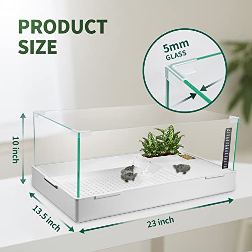 BETAZOOER Small GlassTurtle Tank Water Filter Reptile 15.7"×11.8"×10" - size: Small(Glass)