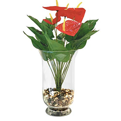 WGV Unique Bouquet Vase, 7" W, 12" H, Clear Short Hurricane Glass Candle Holder, Floral Planter Terrarium, Home Wedding Event Decor, 1 Piece (VHV0812) - size: Hurricane 12"H