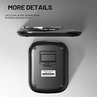 GRAM PRES Food Kitchen Scale Digital Weight Grams and Oz 11lb/0.01oz | With IPX6 Waterproof，Professional Stainless Steel Digital Kitchen Food Scale With Bowl For Weight Loss Dieting Baking Cooking