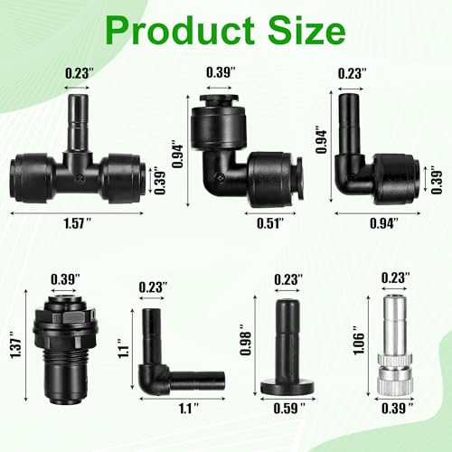 13 Pack 1/4" Dual-Head Reptile Mister System Reptile Mister Nozzle Kit,360 Degree Adjustable 1/4 Misting Nozzle Parts Quick Connect Fittings for Aquarium,Vivarium,Plants, Amphibians - size: Dual-Head