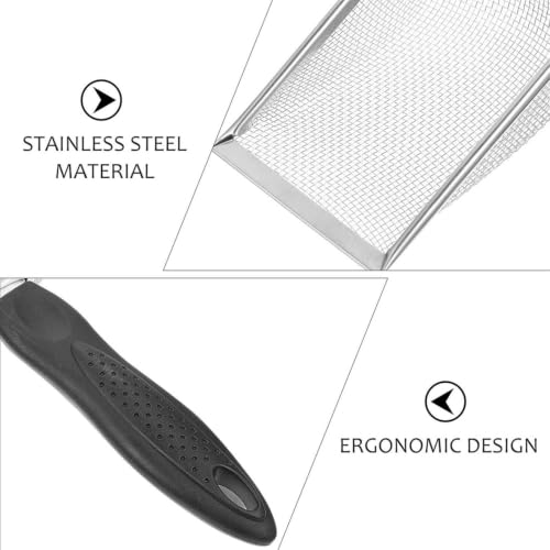 Mikikit Reptile Cage Cleaner Scoop with Fine 6-mesh Litter Sifter Stainless Steel Curved Shovel Face for Preventing Sand Scattering, for Desert Terrariums and Vivarium Cleaning