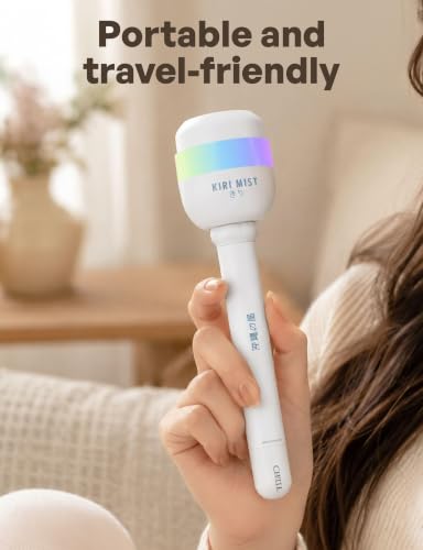 Portable Humidifier for Bedroom, Mini Humidifier fits any water bottle, USB-C Cool Mist Humidifier with 7 Color LED Night Light, Whisper quiet, 1200mAh Rechargeable for Car Office Travel