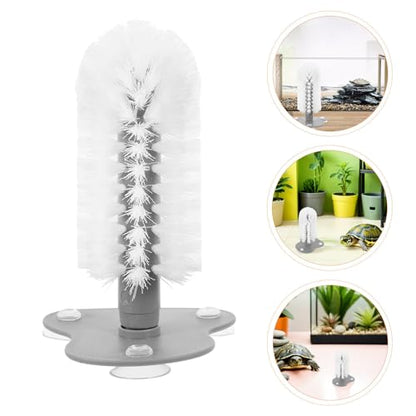 Happyyami Turtle Back Scratcher Brush for Turtle Shell Cleaning 2pcs with Suction Cup Soft Bristles and Detachable Brush Head, Aquarium Tank Reptile Accessories for Removing Mud and Dirt