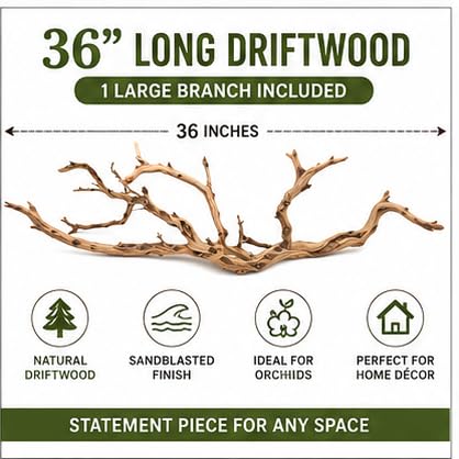 Koyal Wholesale California Driftwood with Natural Brown Branches, 36-Inch Large Driftwood Decor - size: 36 Inches