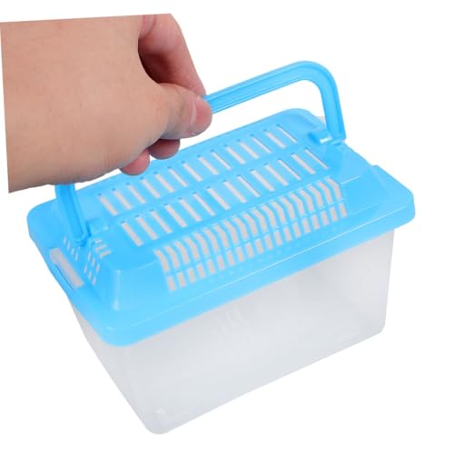 Yardwe Transparent Portable Aquarium Turtle Box for Hamsters and Reptiles Transport Container for Small Pets for Travel and Outdoor Adventures