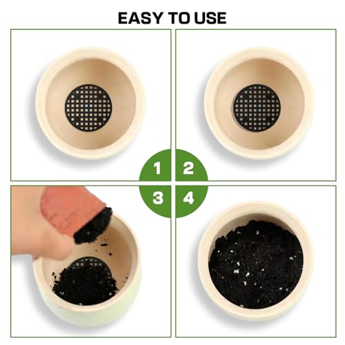 60 Mesh Screen for Planter Pots, Plant Drainage Insert, Pot Grid Mats Pads | 50PCS Mesh Screens + 10PCS Pot Bottom Grid Mats, 2 Inch Breathable Reusable Flower Pot Hole Pads For Indoor Outdoor Planters - size: 2 Inch