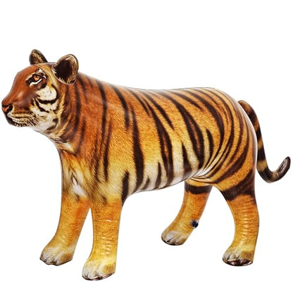 Jet Creations 40" Long Inflatable Tiger Toy, Orange-Yellow with Black Stripes, Realistic Jungle Animal Figure, Home Decor, Photo Prop, Thanksgiving Christmas Winter,Wildlife Safari Theme, 1 pc | Bold stripes, powerful stance and lifelike artwork capture t