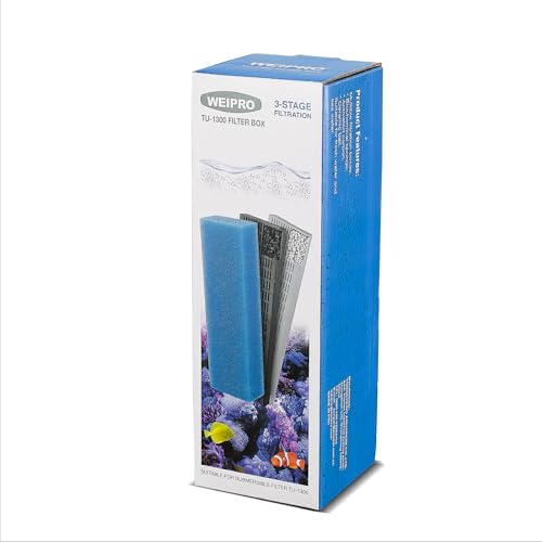Replacement Cartridge for Aquarium UV Filter TU-1300 with Aquarium Filter Foam, Active Carbon and Ceramic Ring(TU1300-S) - size: Replacement Filter Sponge(TU-1300)