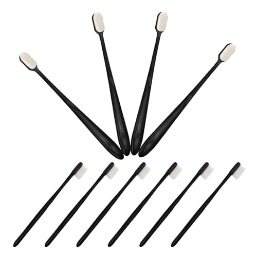 10pcs Turtle Scrub Brushes for Tank Cleaning, Reusable Black Flat-Head Brushes for Tortoise Shell Maintenance, Aquarium Turtle Health Supplies, Portable Reptile Cleaning Tools