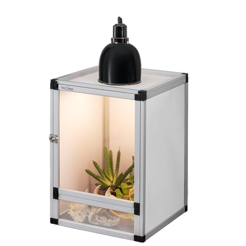 Jumping Spider Enclosure, Small Reptile Cage Hatching Habitat, Toxirium 8" x 8" x 12" Screen & Acrylic Doors, Ventilated Terrarium for Lizards, Snakes, Frogs, Easy Assembly, Two Doors