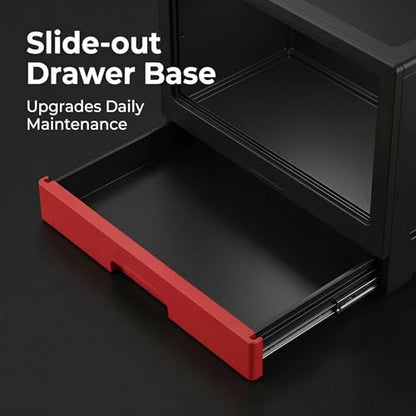 Escape-Proof Dubia Roach Enclosure - Ventilated Insect Breeding Box for Mealworms & Crickets - Light Blocking Reptile Feeder Habitat with Easy-to-Clean Drawer Base