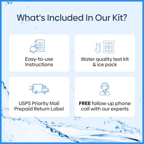 ETR Labs Basic Water Quality Test Kit - Tests 57 Substances in Well & Tap Drinking Water (Metals, Nitrates, Lead, Hard Water, pH Levels) - Home Sample Kit with Prepaid Mailer & Expert Lab Support