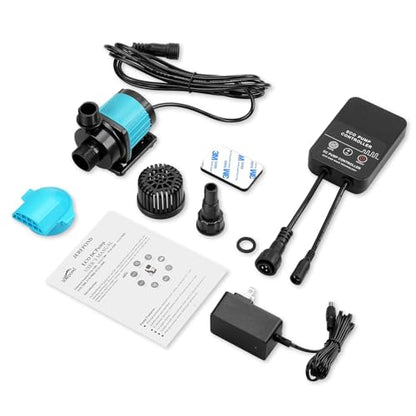 400GPH Aquarium Return pump with LCD display controller, 15W DC 24V aquarium pump for saltwater freshwater aquarium,fish tank,sump,20 speeds ECO Quiet Submersible and inline pump - style: 400GPH,15W