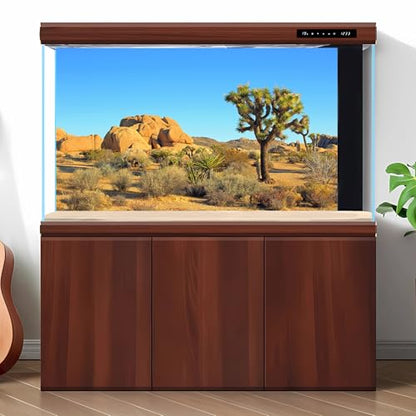 Desert Reptile Tank Background Joshua Tree Rocks Desert Terrarium Background Desert Landscape Reptile Terrarium Background Rocky Bush Reptile Habitat Background Bearded Dragon Tank Background 24x12in - color: Gobi Brown, size: 24(W)x12(H)inches/ 60(W)*30c