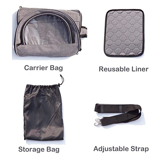 Bunny Carrier, Portable Small Pet Bag with Water Bottle Holder | Breathable carrier, lightweight, leak-proof liner, vet appointments& outdoor trips, fits rabbits, guinea pigs, bearded dragon - size: Small