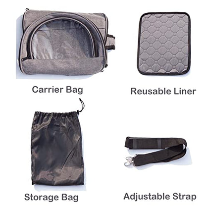 Bunny Carrier, Portable Small Pet Bag with Water Bottle Holder | Breathable carrier, lightweight, leak-proof liner, vet appointments& outdoor trips, fits rabbits, guinea pigs, bearded dragon - size: Small