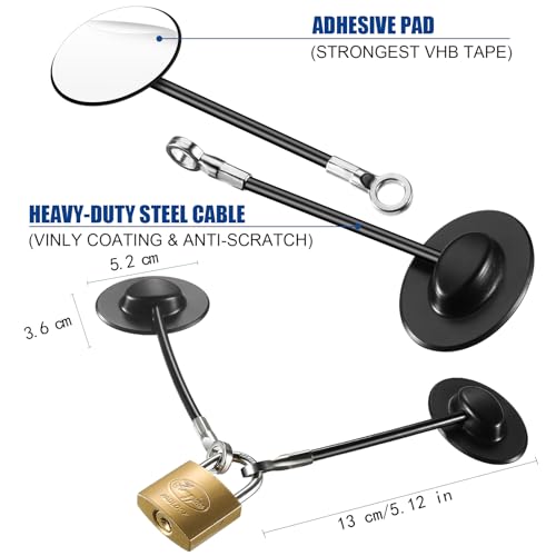 Hotop 4 Pack Fridge Lock Refrigerator Locks with Keys Freezer Lock Cabinet Chest Door Child Safety Locks for Adults Baby Proofing